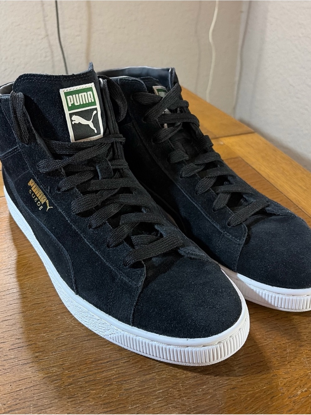 Puma Mens Black Suede High Top Sneakers Sz. 10
